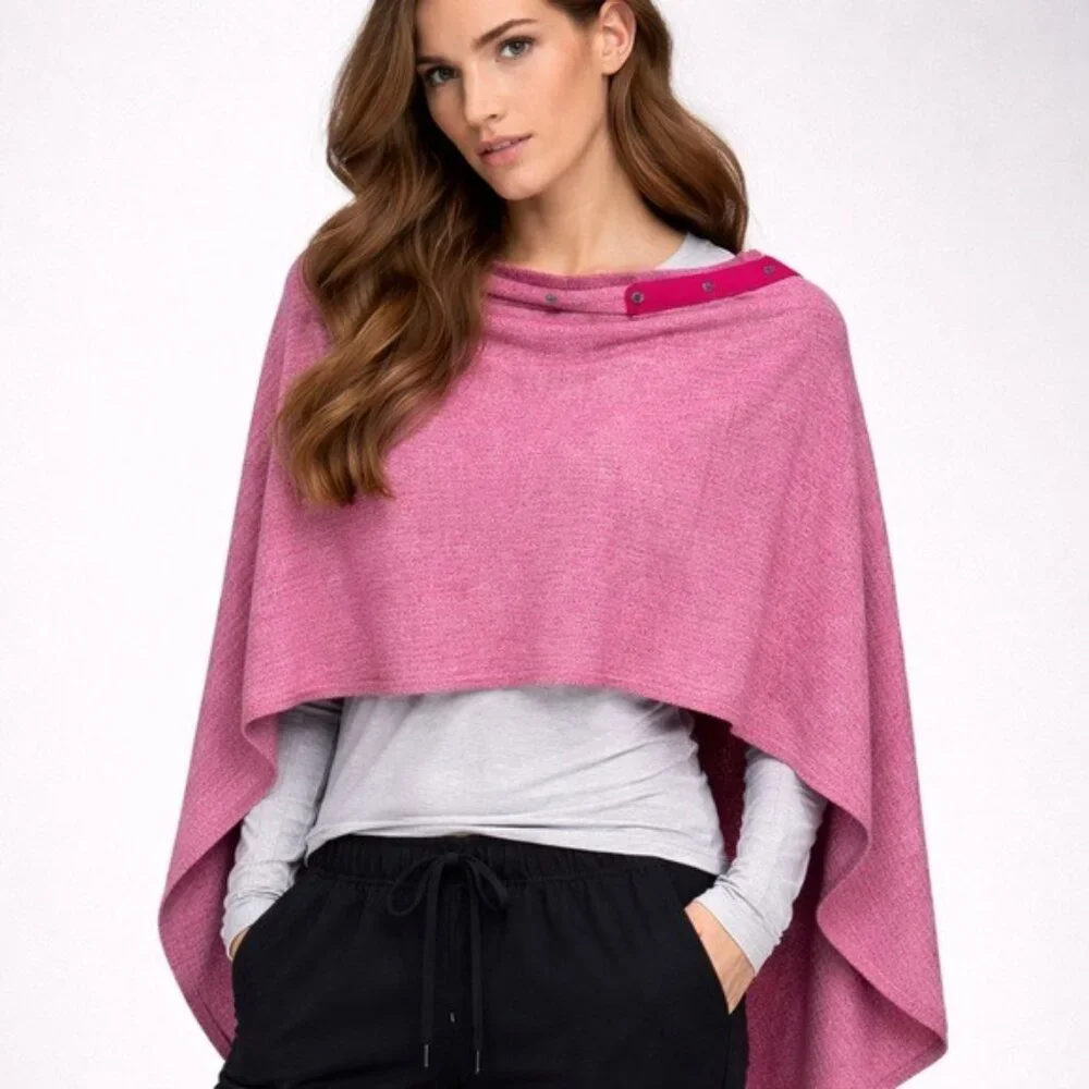 Lululemon Vinyasa Scarf Pink Snap Button Circle Scarf Athleisure OS